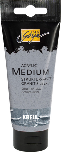 SOLO GOYA Acrylic Medium Struktur-Paste Granit-Silber, 100 ml