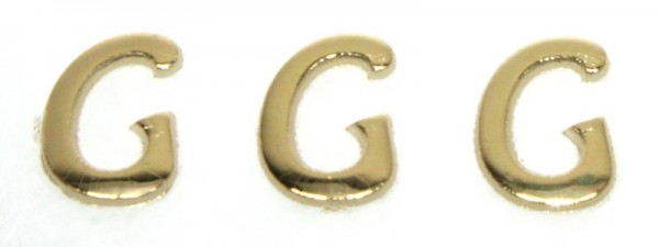 Wachsbuchstaben, 8 mm, 3 Stück, gold, G