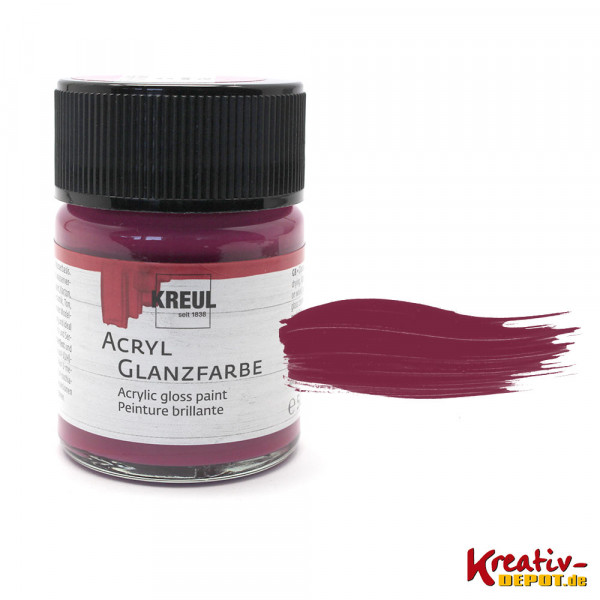 Kreul Acryl-Glanzfarbe, 50 ml, Bordeaux