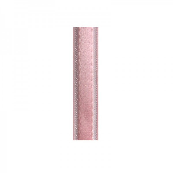 Satinband mit Chiffonkante, 10mm, - rosa