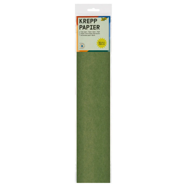 Krepppapier, 10er Pack, 50 cm x 2,5 m, olivgrün