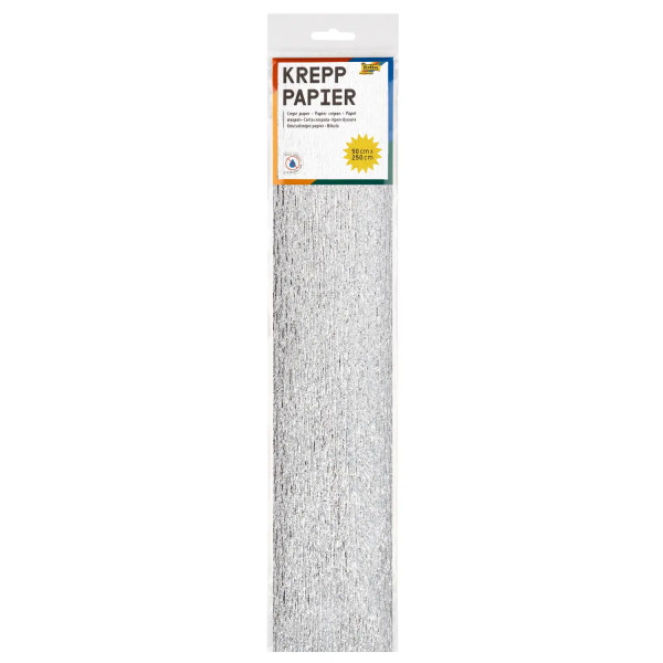 Krepppapier, 50 cm x 2,5 m, Silber