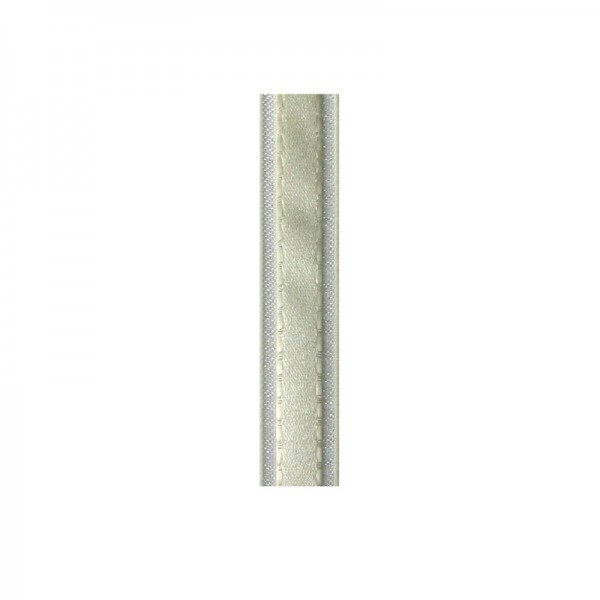 Satinband mit Chiffonkante, 10mm, - creme