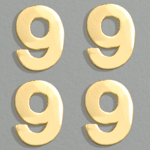 Wachszahlen, 8 mm, 4 Stück, gold, 9