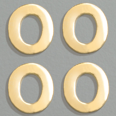 Wachsbuchstaben, 8 mm, 4 Stück, gold, O