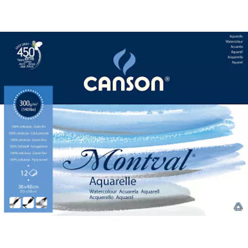 Aquarellpapier, Canson Montval® 300g, 50X65, 25 Blatt