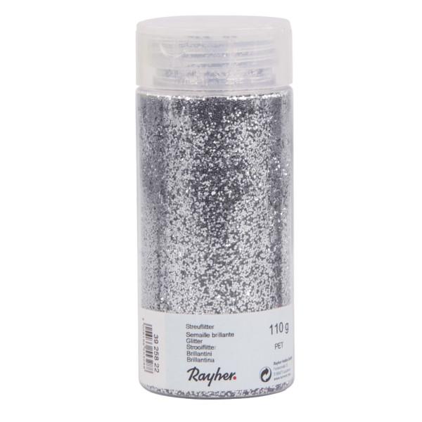 Glitter grob, 110 g, silber