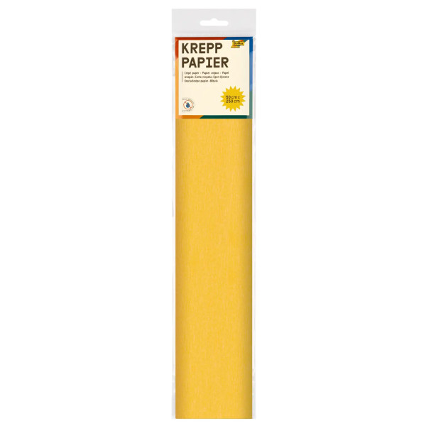 Krepppapier, 10er Pack, 50 cm x 2,5 m, gelb