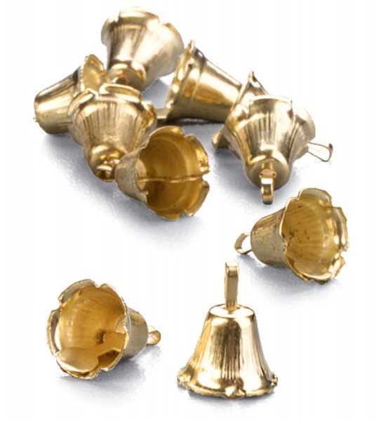 Metallglöckchen, Ø 10 mm, 24 Stück, goldfarben