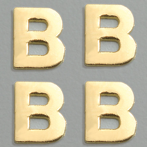 Wachsbuchstaben, 8 mm, 4 Stück, gold, B