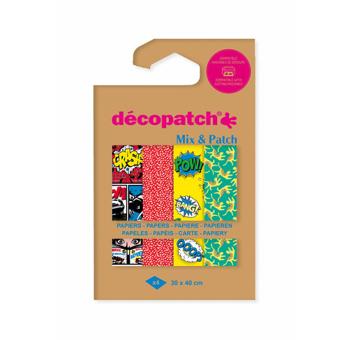 Mix & Patch Decopatch Papier, 4er Sortiment, Superhelden