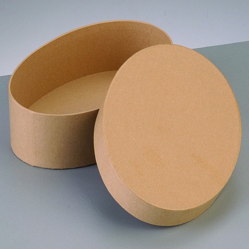 Box Oval, aus Pappmaché, 16,5 x 10,5 x 8 cm