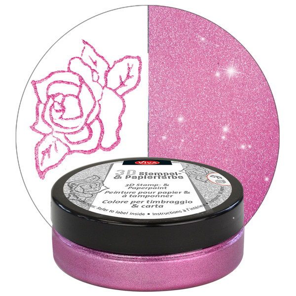 Viva Decor 3D-Stempelfarbe, 50 ml, Rosa-Metallic