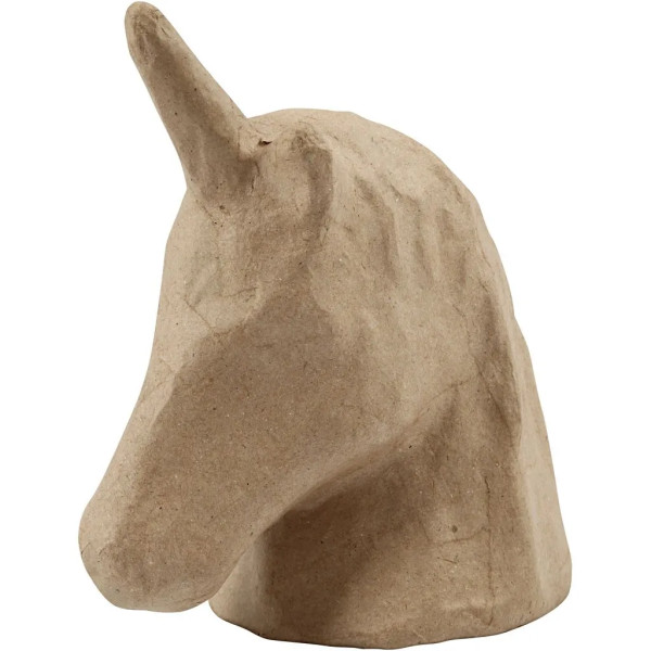 Einhorn-Kopf aus Pappmachè, 18,5 cm x 10 cm