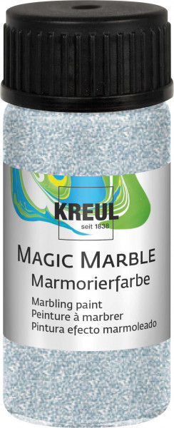 Kreul Magic Marbel Marmorierfarbe, 20 ml, Glitzer-Silber