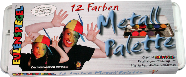 Eulenspiegel Schminkfarben, Metall-Palette, 12 Farben