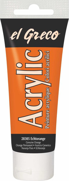 Acrylfarbe el Greco Acrylic, 75 ml - Echtorange