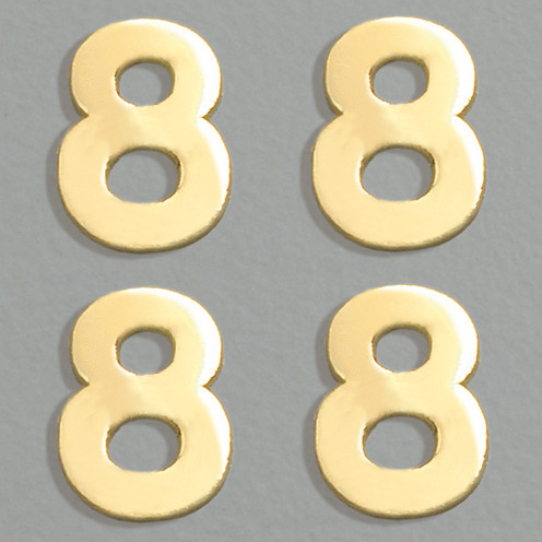 Wachszahlen, 8 mm, 4 Stück, gold, 8