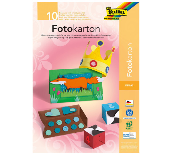 Fotokartonblock, DIN A3, 10 Blatt, 10-farbig