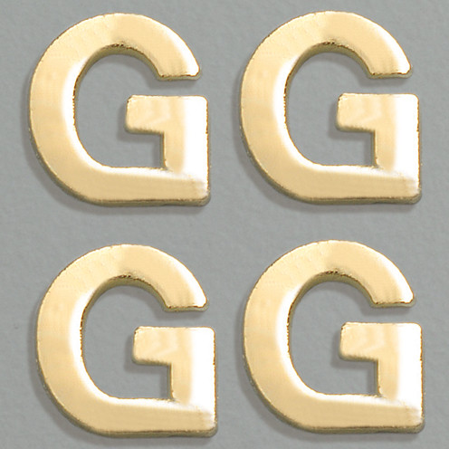 Wachsbuchstaben, 8 mm, 4 Stück, gold, G