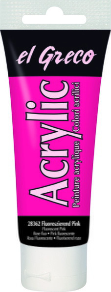 Acrylfarbe el Greco Acrylic, 75 ml - Fluoreszierend Pink