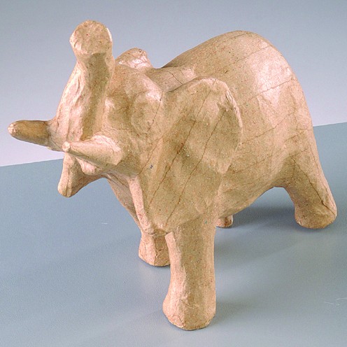 Elefant, aus Pappmachè, 15 x 6,5 x 15 cm