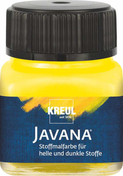KREUL Javana Stoffmalfarbe für helle und dunkle Stoffe 20 ml, Gelb