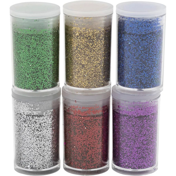 Bio Sparkles (Glitter), 6 Dose a 7 ml, Sortierte Farben