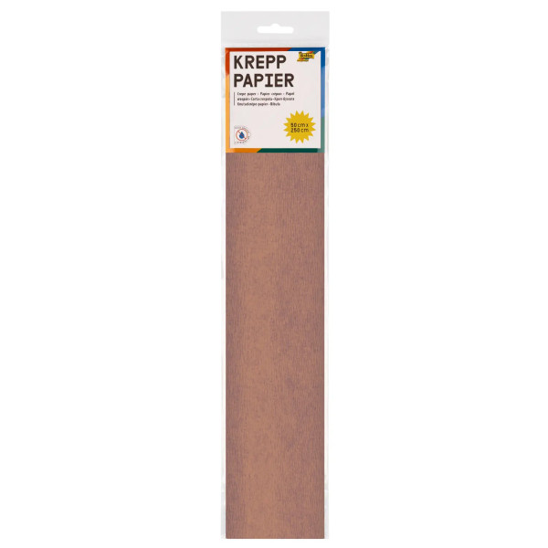 Krepppapier, 10er Pack, 50 cm x 2,5 m, hellbraun