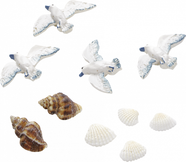 Dekostreu Maritim "Möwe" 1 - 4 cm, 10St.