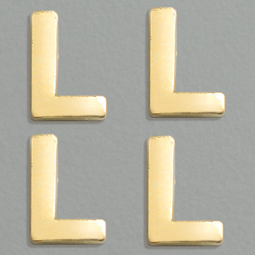 Wachsbuchstaben, 8 mm, 4 Stück, gold, L