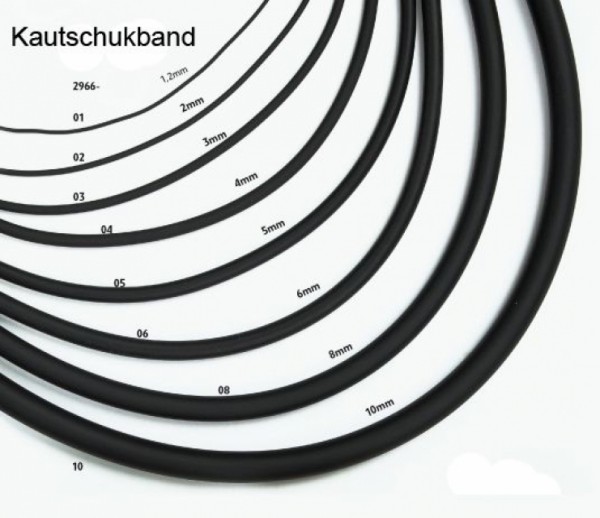 Kautschukband, schwarz, 10 mm, 1 mtr