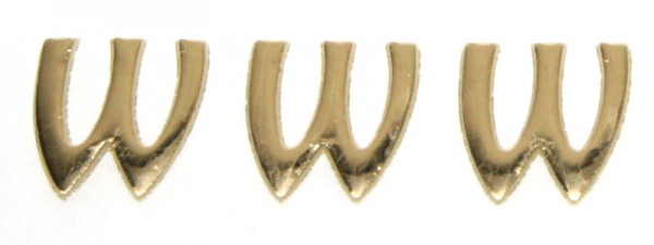 Wachsbuchstaben, 8 mm, 3 Stück, gold, W