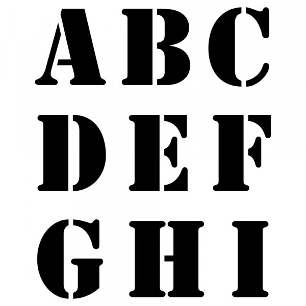 Buchstaben-Schablone ABC Große Druckbuchstaben | Kreativ-Depot