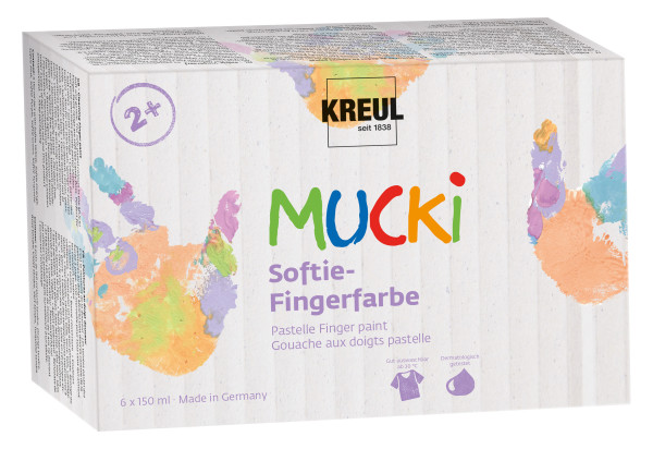 MUCKI Softie-Fingerfarbe 6er Set, 6x150 ml