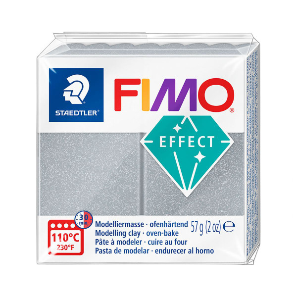 FIMO effect, Modelliermasse, 57 g, Metallic Silber