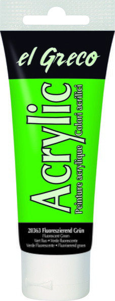 Acrylfarbe el Greco Acrylic, 75 ml - Fluoreszierend Grün