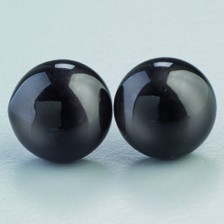 Tieraugen mit Öse, Glas, schwarz, Ø 10 mm, 50 Stück