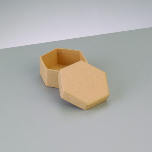 Box Sechseck, aus Pappmaché, 6,5 x 6,5 x 2,7 cm