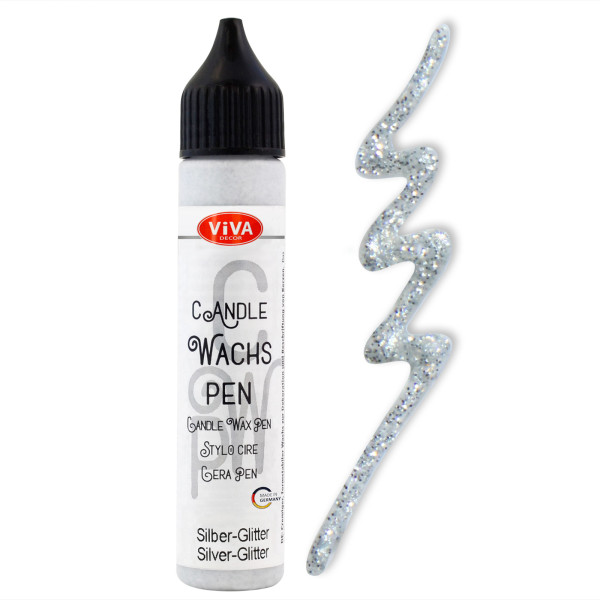 Viva Decor Wachs-Pen, 25 ml, Silber-Glitter