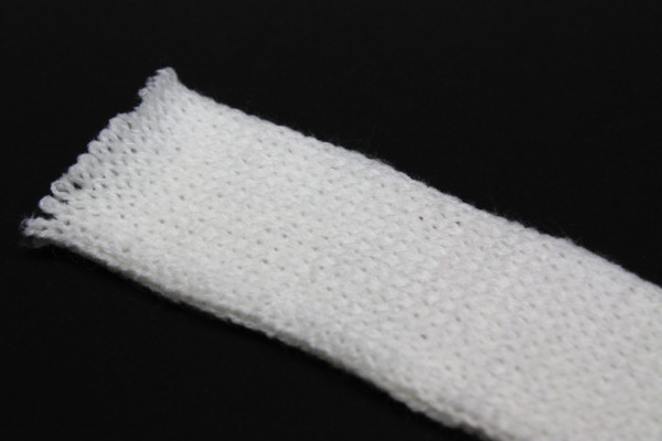 Dänischer Strickschlauch, 1 m x 4 cm, weiß