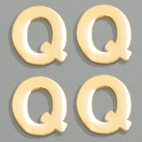 Wachsbuchstaben, 8 mm, 4 Stück, gold, Q