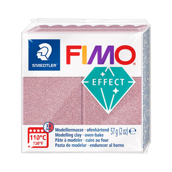 FIMO effect, Modelliermasse, 57 g, Glitter Rosé Gold