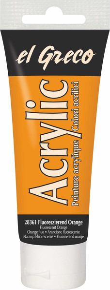 Acrylfarbe el Greco Acrylic, 75 ml - Fluoreszierend Orange