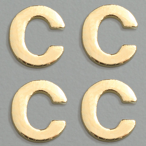 Wachsbuchstaben, 8 mm, 4 Stück, gold, C