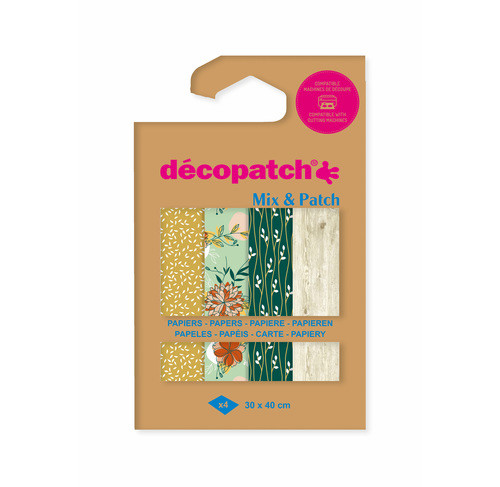 Mix & Patch Decopatch Papier, 4er Sortiment, Natur'elle