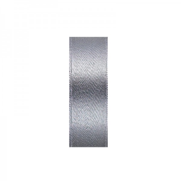 Satinband, doppelseitig, Länge 10 m, Breite 3 mm, grau/silber