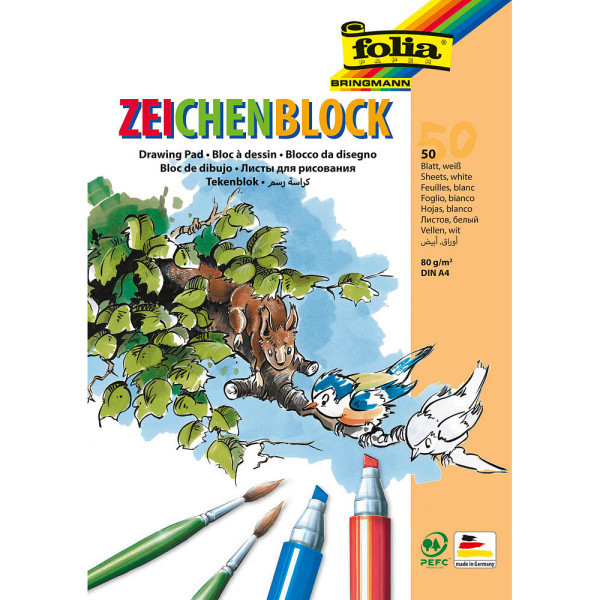 Zeichenblock DIN A4, 50 Blatt, 80g/m²