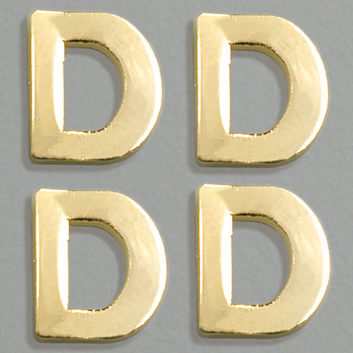 Wachsbuchstaben, 8 mm, 4 Stück, gold, D