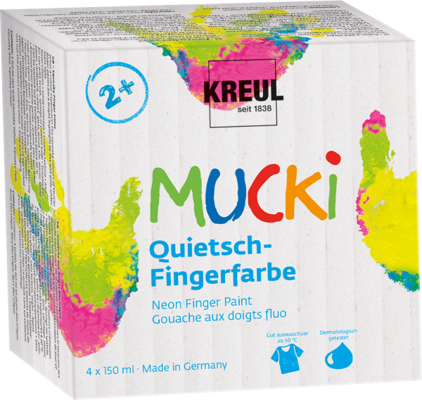 MUCKI Quietsch-Fingerfarbe 4er Set, 4x150 ml